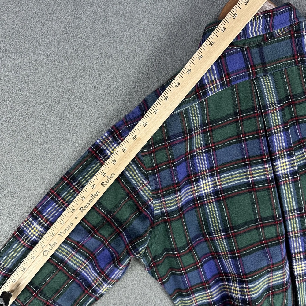 Ralph Lauren Shirt Medium Green Purple Blue Tartan Classic Flannel Pony Logo - Picture 6 of 9
